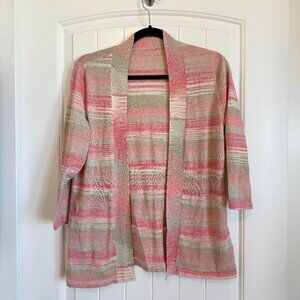 Cute little spring cardigan pink peach cream women's size M
